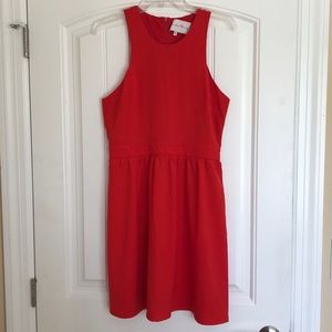 Orange high neck, zipper back dress, size Medium